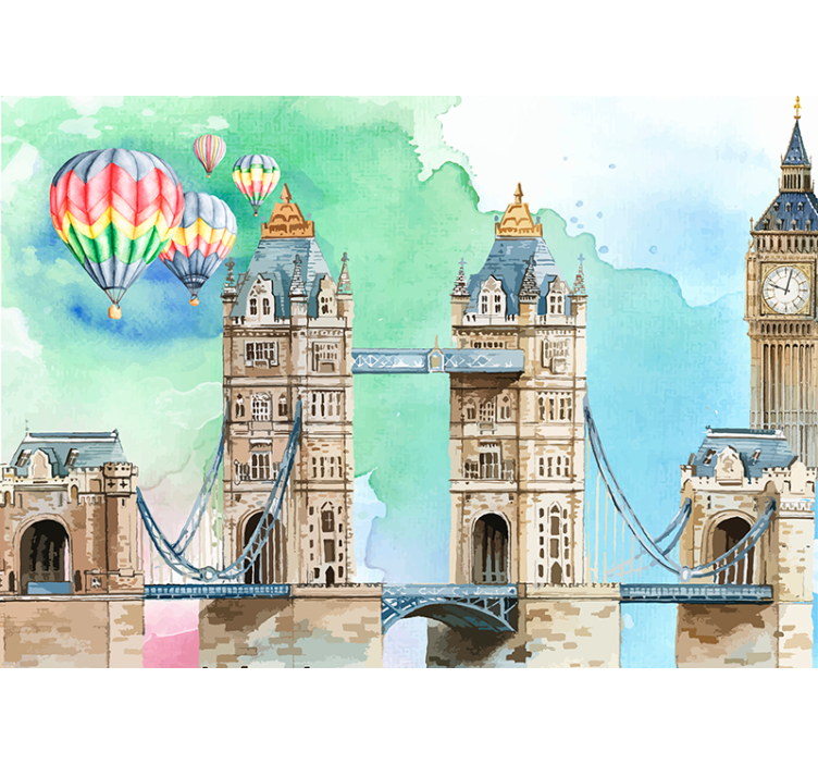 Balloon over Tower Bridge London wall Murals - TenStickers