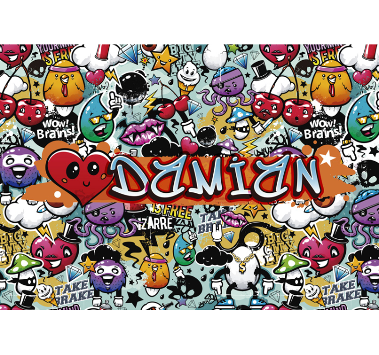 different emoticons Urban Art Wall Mural - TenStickers