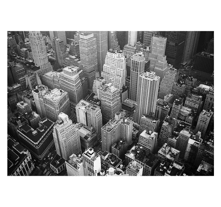 City wall mural New York Aerial Black and White - TenStickers