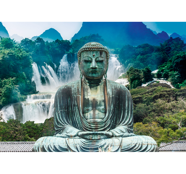Cascades of calm Buddha wall mural - TenStickers