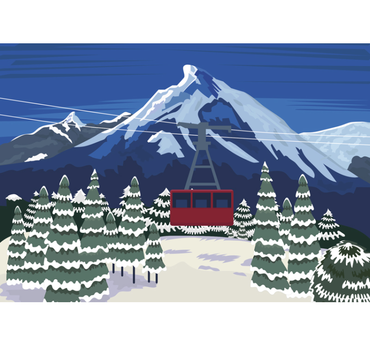Cable Car Adventure mountain wall mural - TenStickers