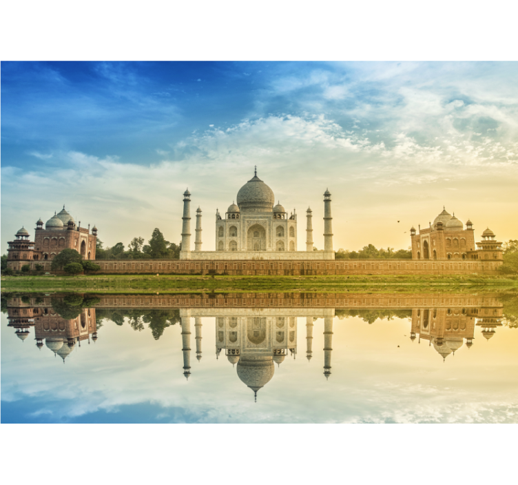 Taj Mahal and reflection lake wall mural - TenStickers