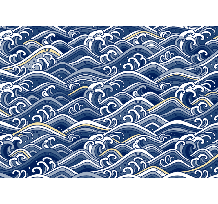 Ocean wall mural flowing ocean waves - TenStickers