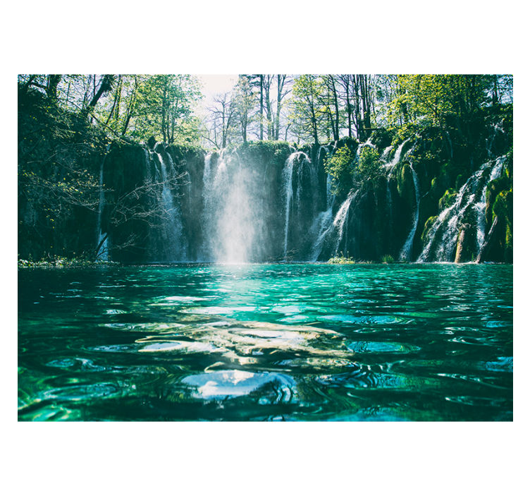 Waterfall wall mural vibrant waterfall vista - TenStickers
