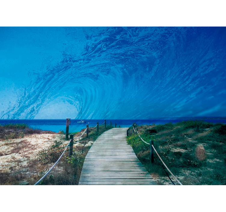 Ocean Wave Trail ocean wall mural - TenStickers