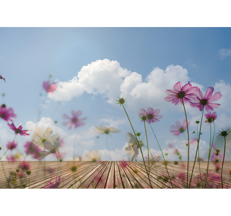 Road with flour to the sky modern wall mural - TenStickers