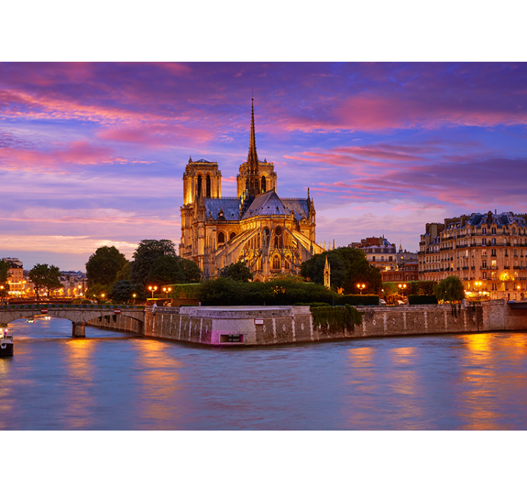 Paris wall mural notre dame cathedral - TenStickers