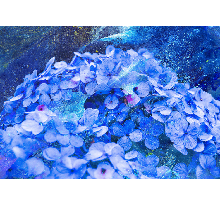 Blue Floral Arrangement flower wall mural - TenStickers