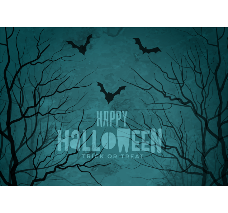 Halloween Watercolour Bats Mural Wallpaper - TenStickers