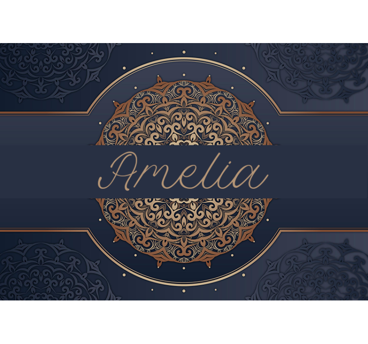 Mandala with personalized text wall mural - TenStickers
