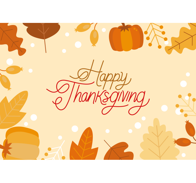 Happy thanksgiving nature wall mural - TenStickers