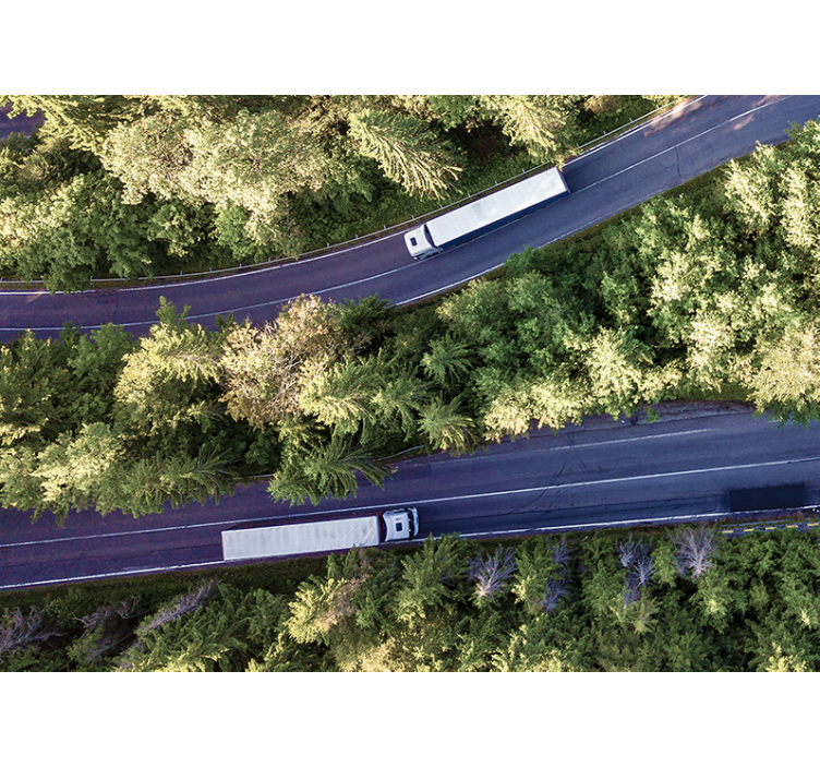 Trucks on Highway vehicle wall mural - TenStickers