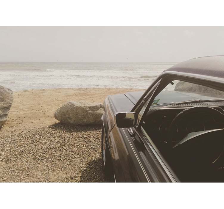 Classic Car View vehicle wall mural - TenStickers