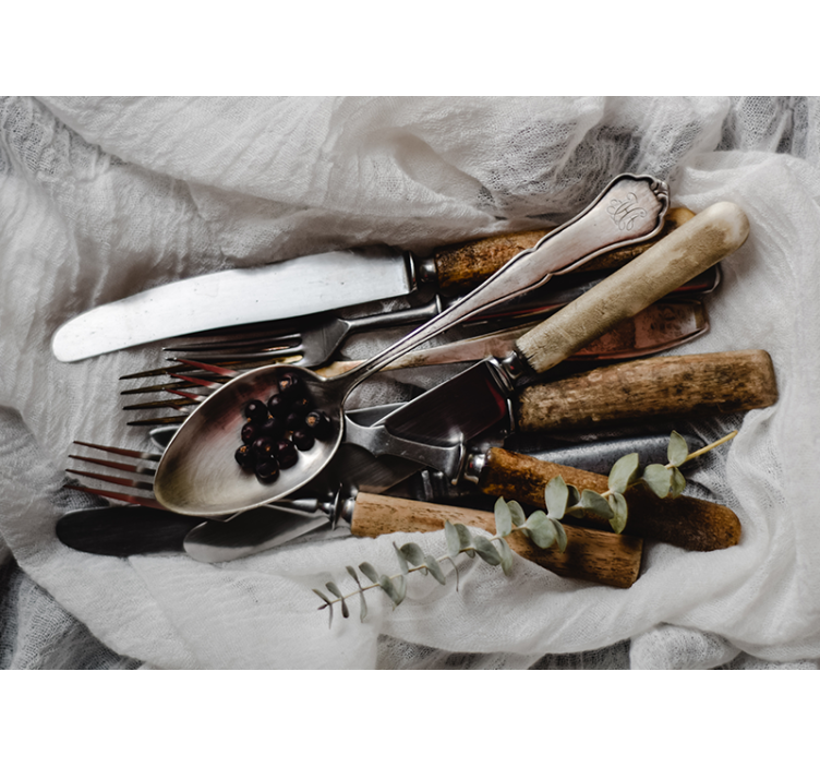 Vintage Utensils Ensemble kitchen wall mural - TenStickers