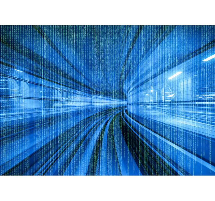 Dynamic Digital Flow abstract wall mural - TenStickers