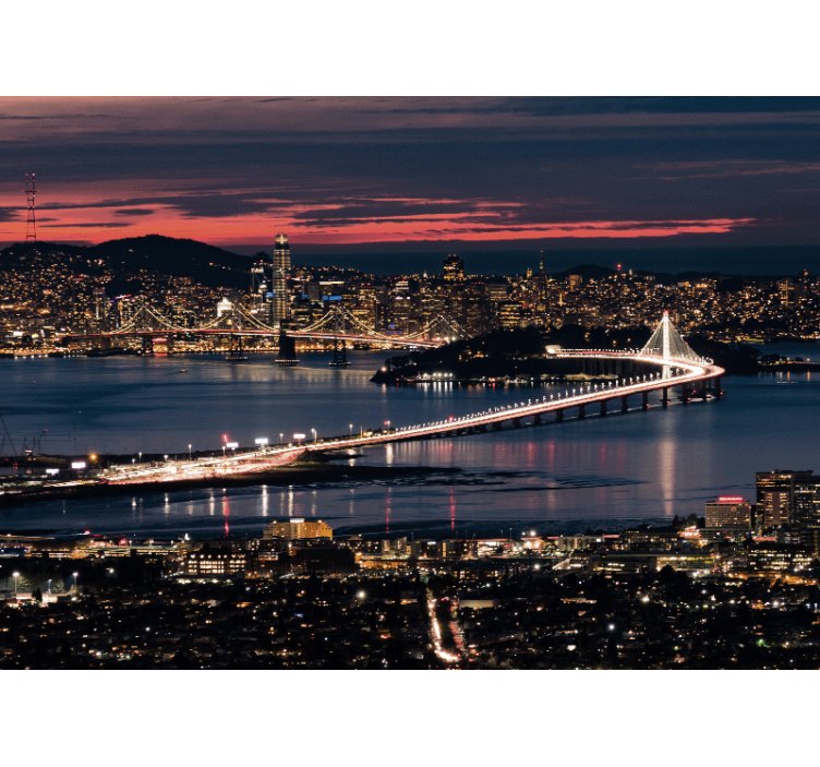 San Francisco in the evening wall mural - TenStickers