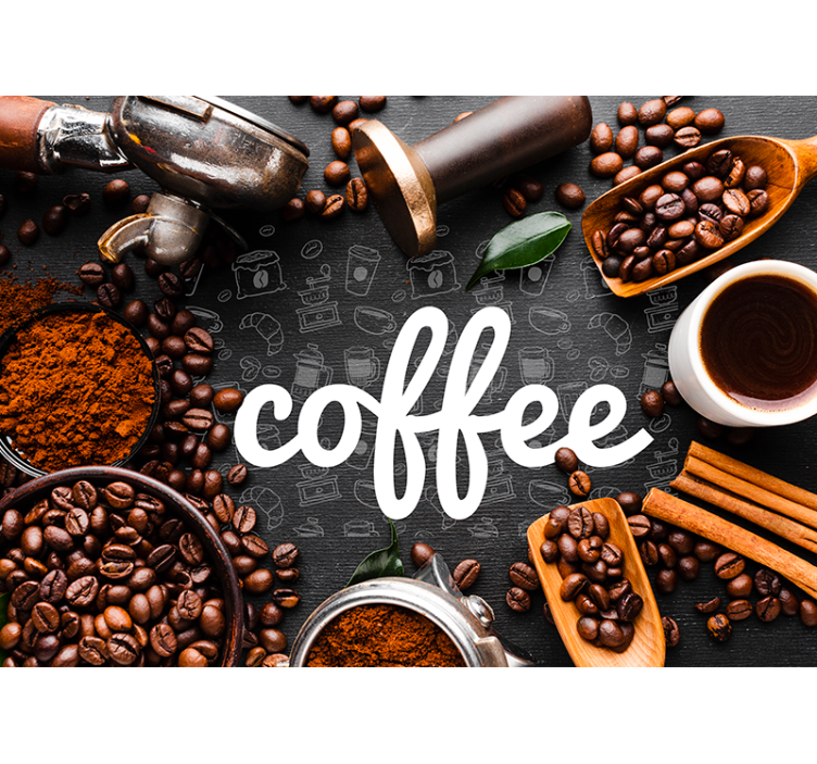 Coffee Inspiration phrase wall mural - TenStickers