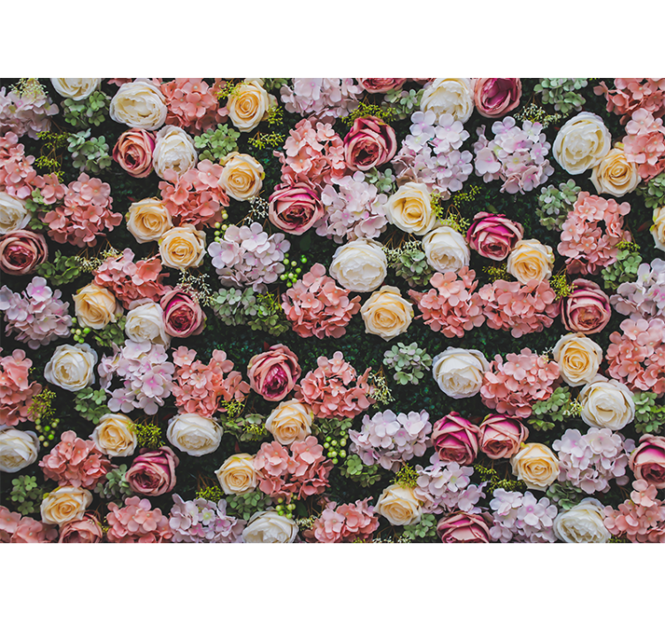 Flower wall mural blooming rose details - TenStickers