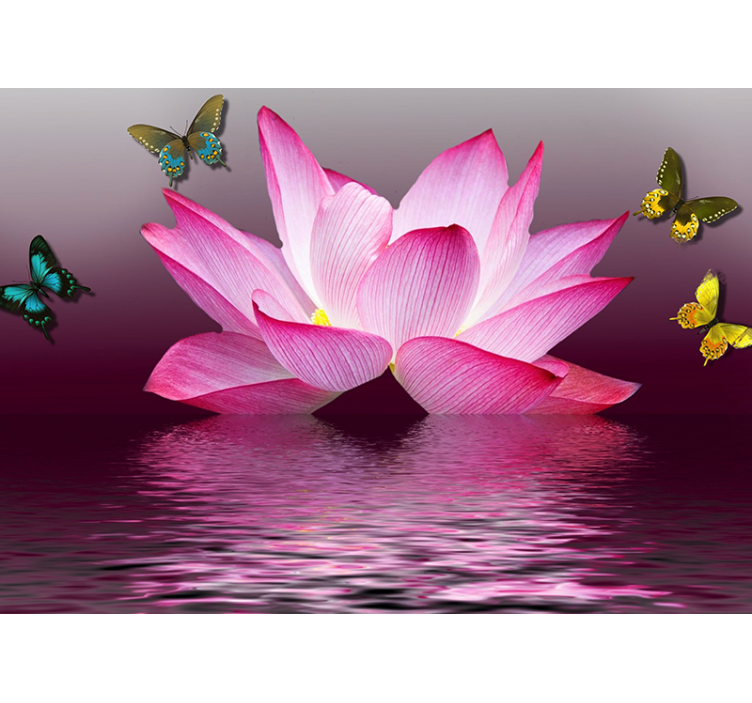 Flower wall mural lotus blossom serenity - TenStickers