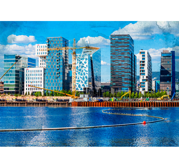 Modern Urban Landscape city wall mural - TenStickers