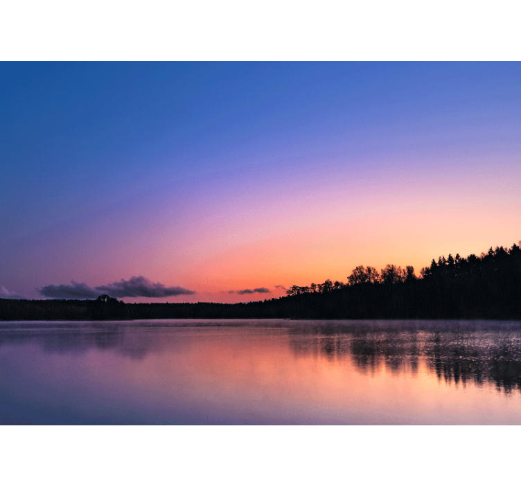 Tranquil lake reflections landscape wall mural - TenStickers
