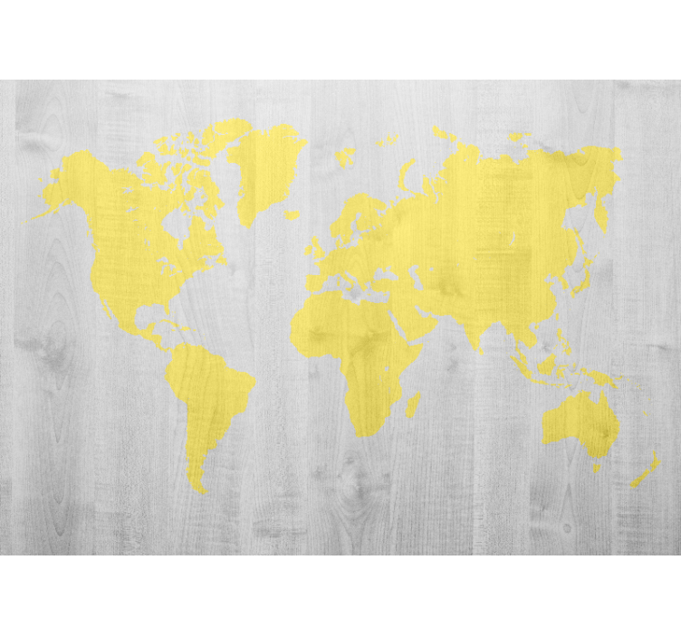 World map wall mural yellow world map - TenStickers