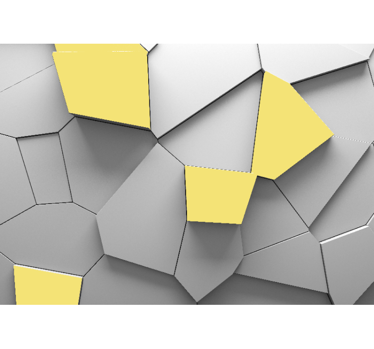 Geometric yellow panels 3D wall mural - TenStickers