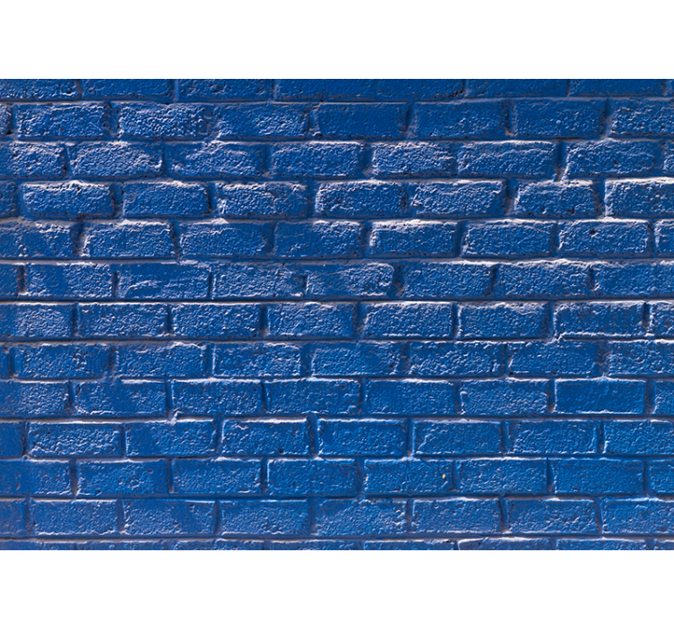 Brick wall mural textured azure surface - TenStickers