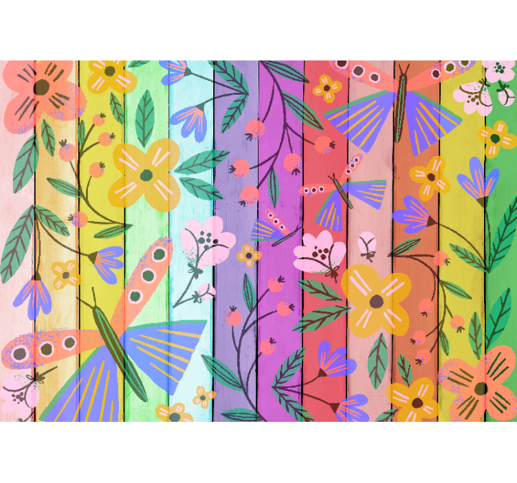 Flower wall mural vibrant botanical designs - TenStickers