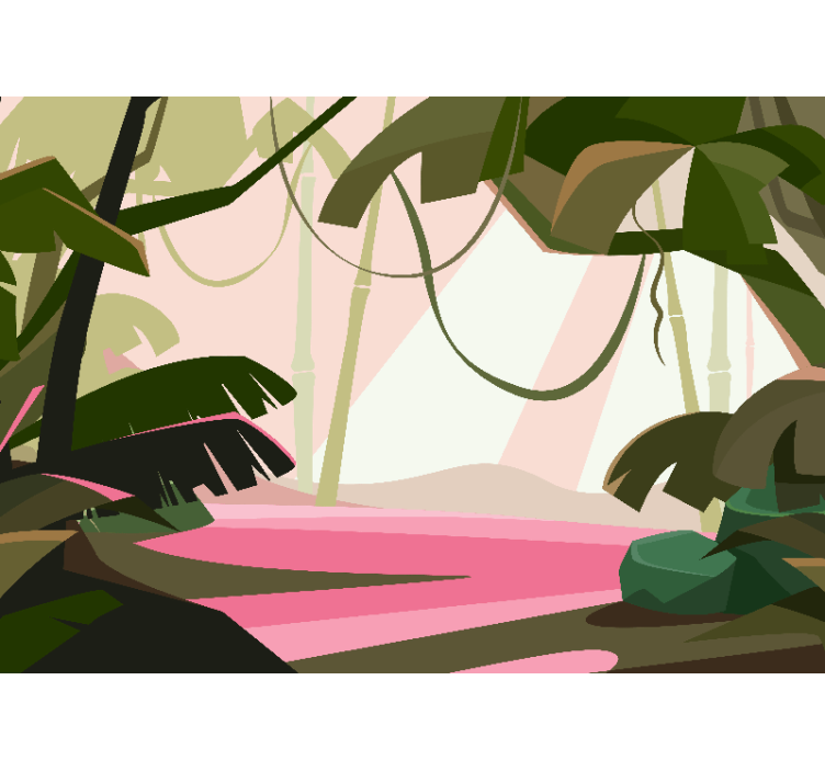 Jungle wall mural lush tropical landscape - TenStickers