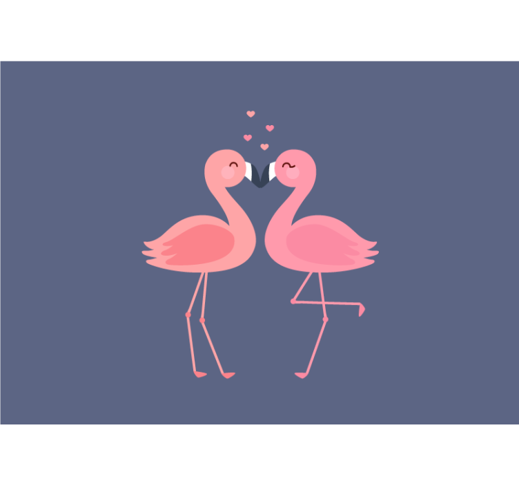 Love wall mural flamingos in affection - TenStickers