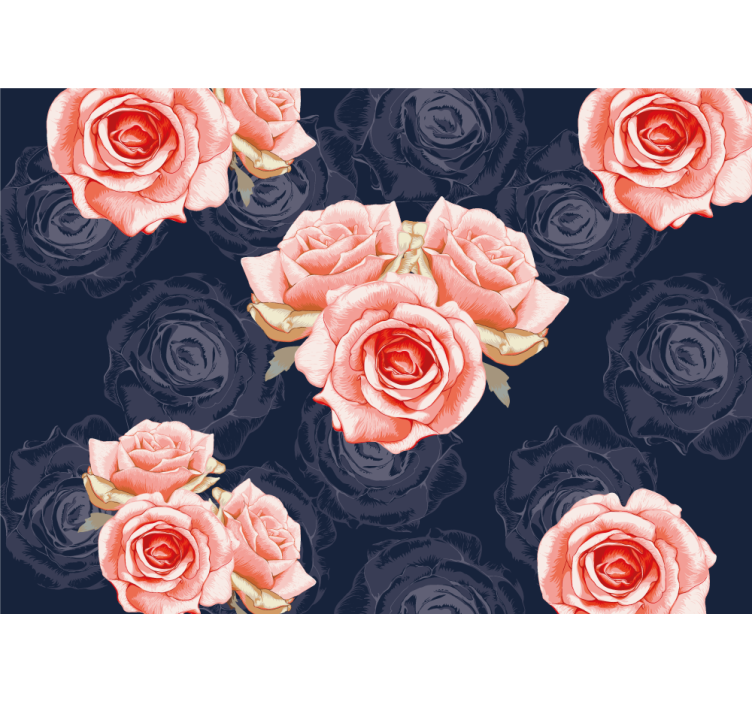 Elegant Pink Flowers rose wall mural - TenStickers