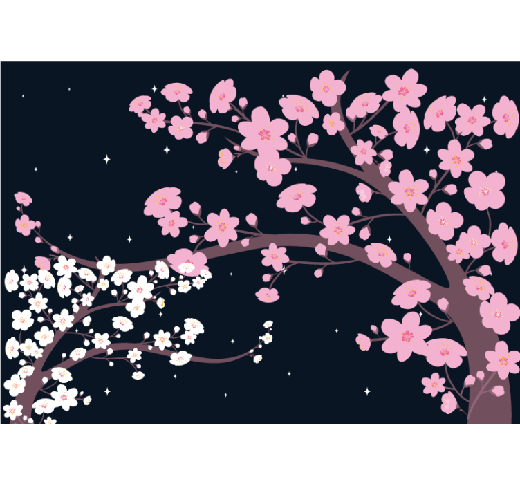 Flower wall mural cherry blossom branches - TenStickers