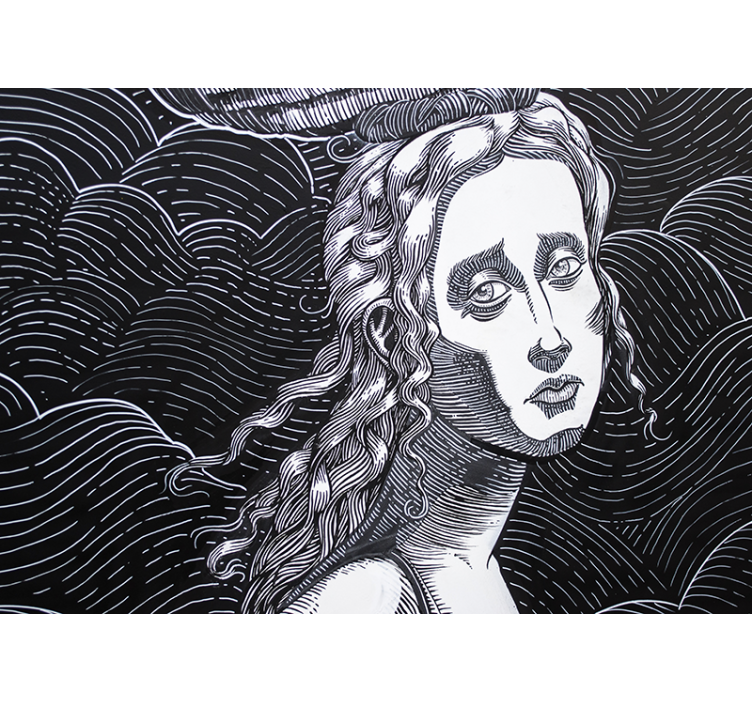 Woman black and white Classic Art Wall Mural - TenStickers