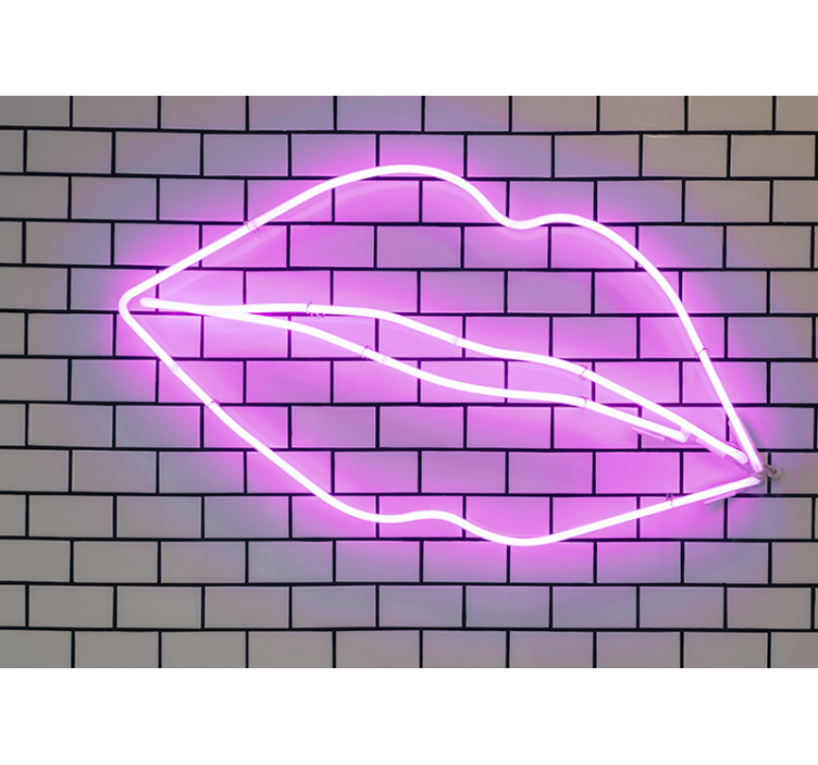 Love wall mural neon lip design - TenStickers