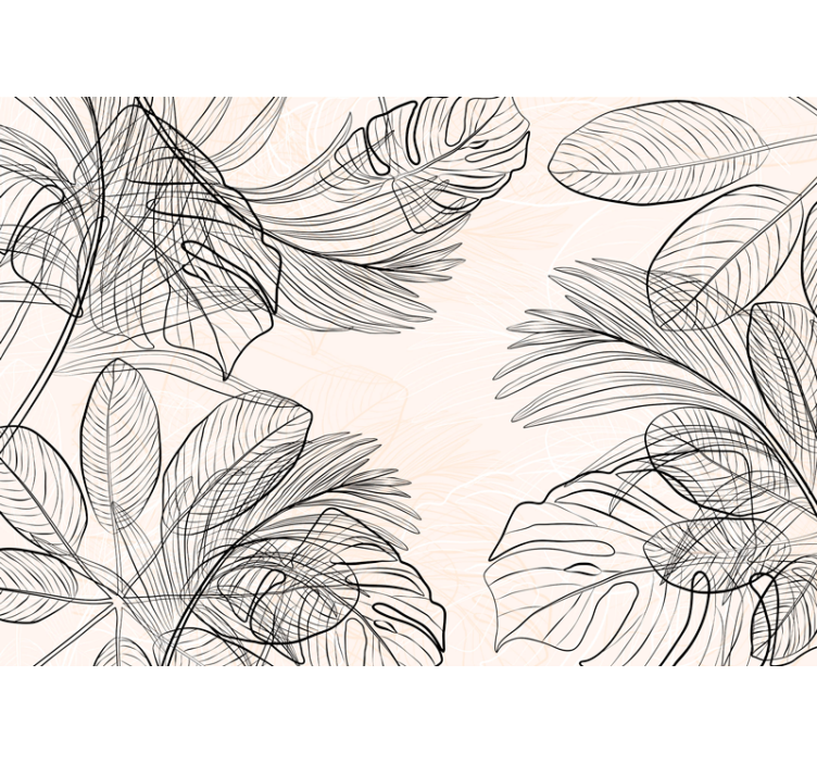 Warm colored thin leaves shapes Bathroom Murals - TenStickers