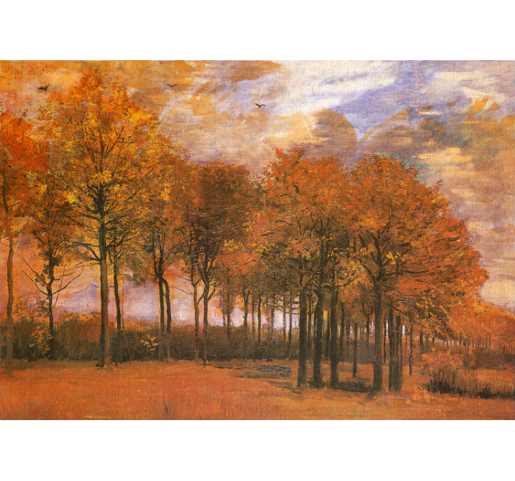Landscape wall mural autumn forest view - TenStickers