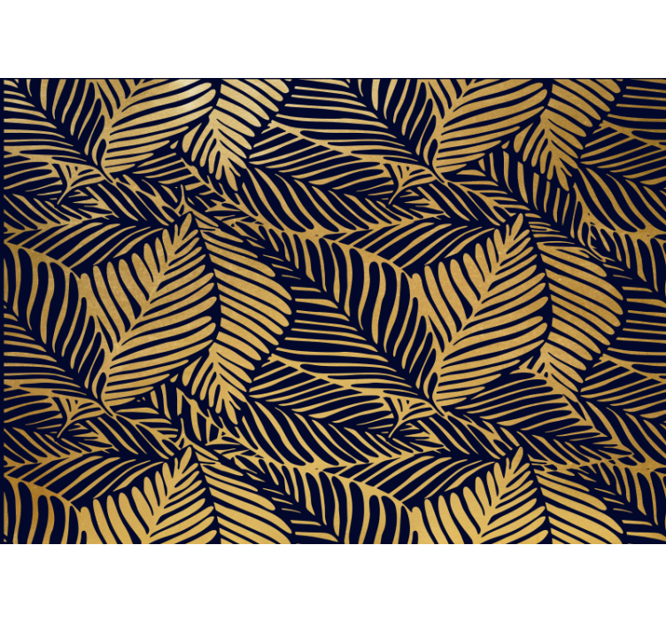 Nature wall mural with intricate leaf designs - TenStickers