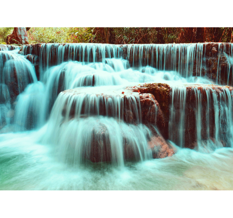 Waterfall wall mural serene cascade flow - TenStickers