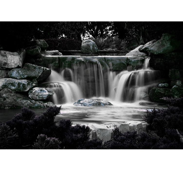 Waterfall wall mural tranquil waterfall scene - TenStickers
