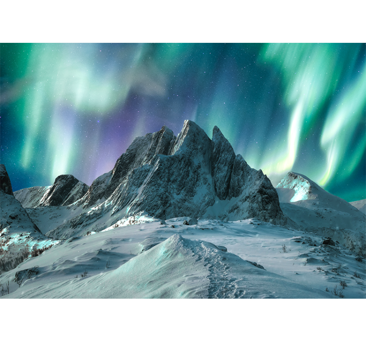 Landscape wall mural mountain auroras display - TenStickers