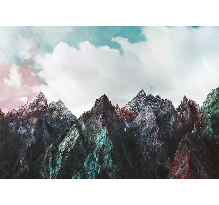 Mountain wall mural majestic mountain summits - TenStickers