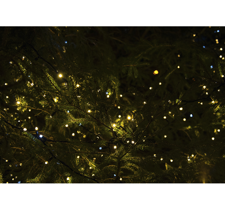 Christmas wall mural festive tree lights - TenStickers