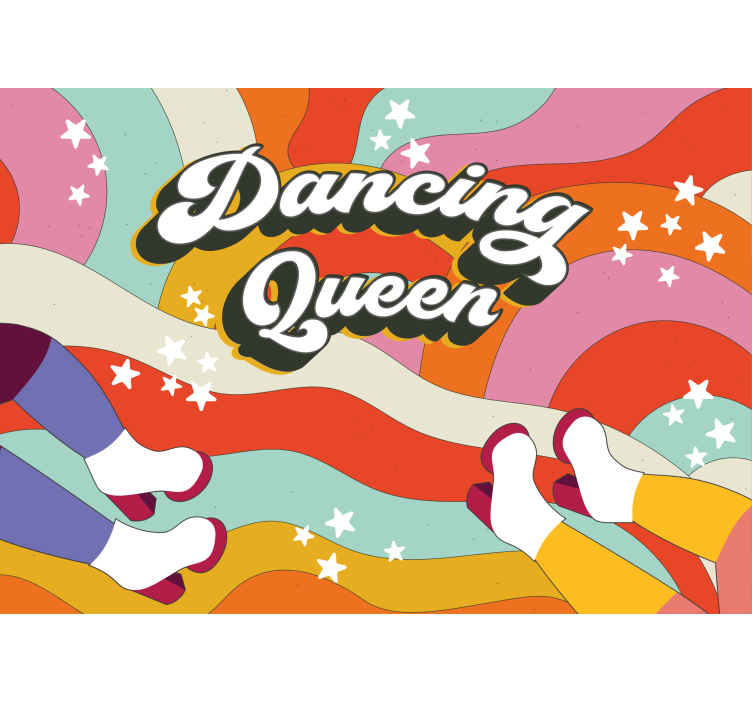 Music wall mural dancing queen ambiance - TenStickers