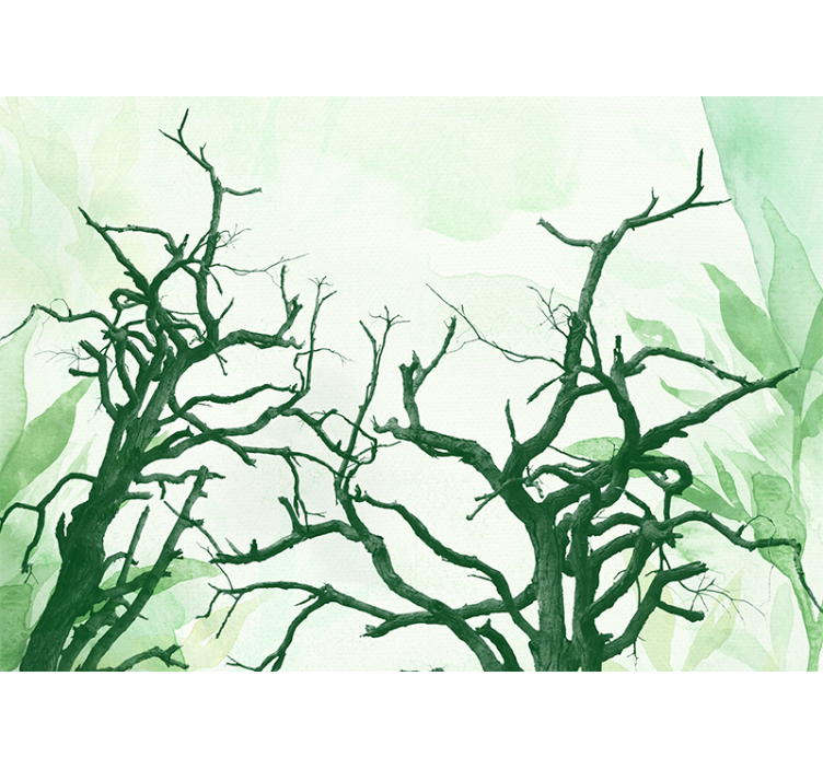 Tree wall mural intricate tree silhouettes - TenStickers