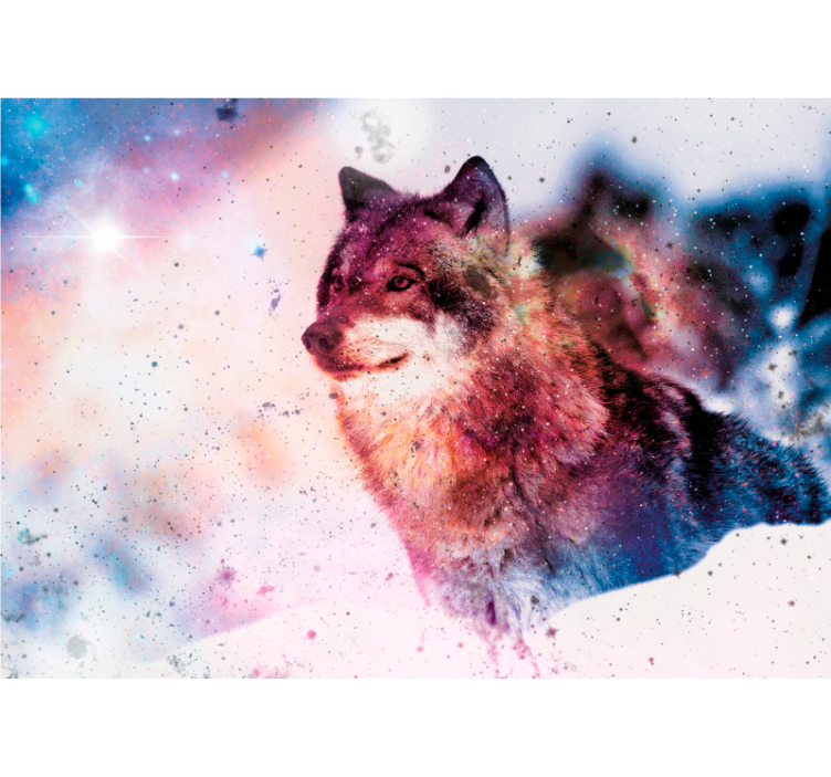 Star Bound Wolf modern wall mural - TenStickers