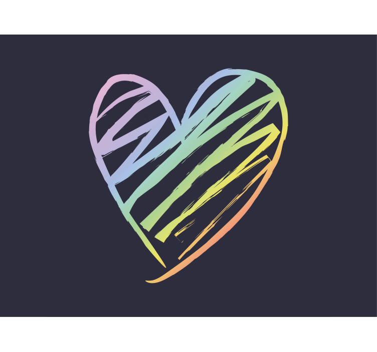 Love wall mural rainbow heart pattern - TenStickers