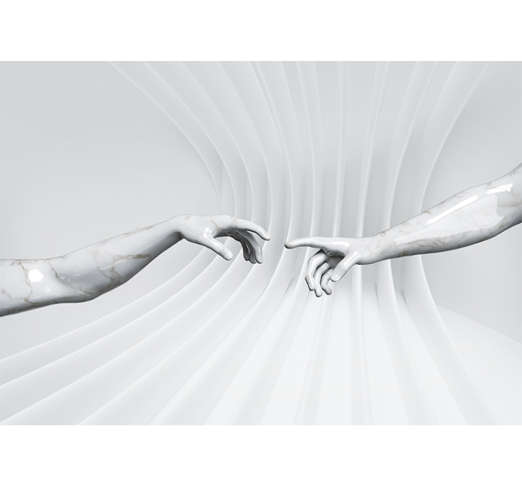 Art wall mural marble hands embrace - TenStickers