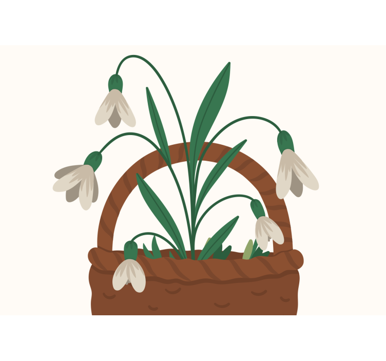Flower wall mural delicate snowdrop blooms - TenStickers