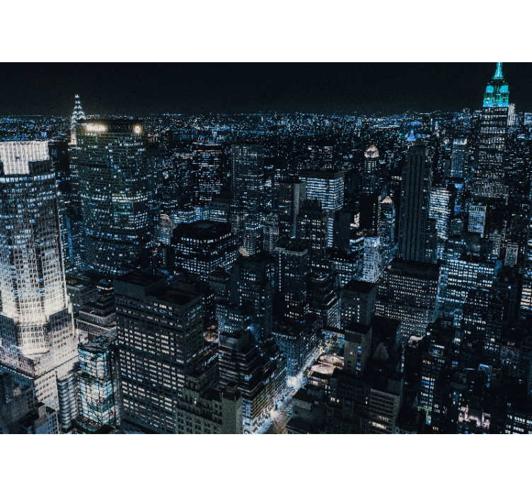 New york wall mural nighttime skyline view - TenStickers